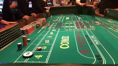 Craps Casino Table with Players